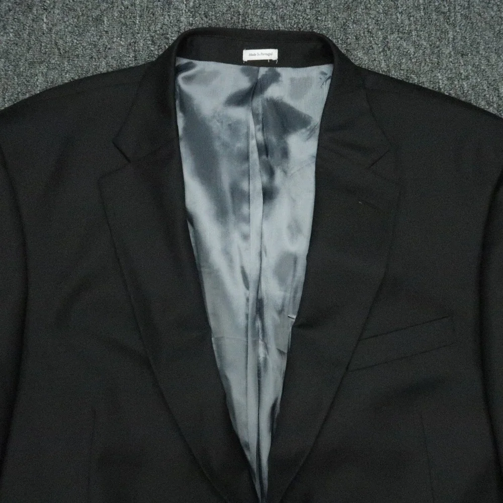 Peter Millar Blazer Men 48T Black Wool Formal Double Vented Sport Coat Jacket *